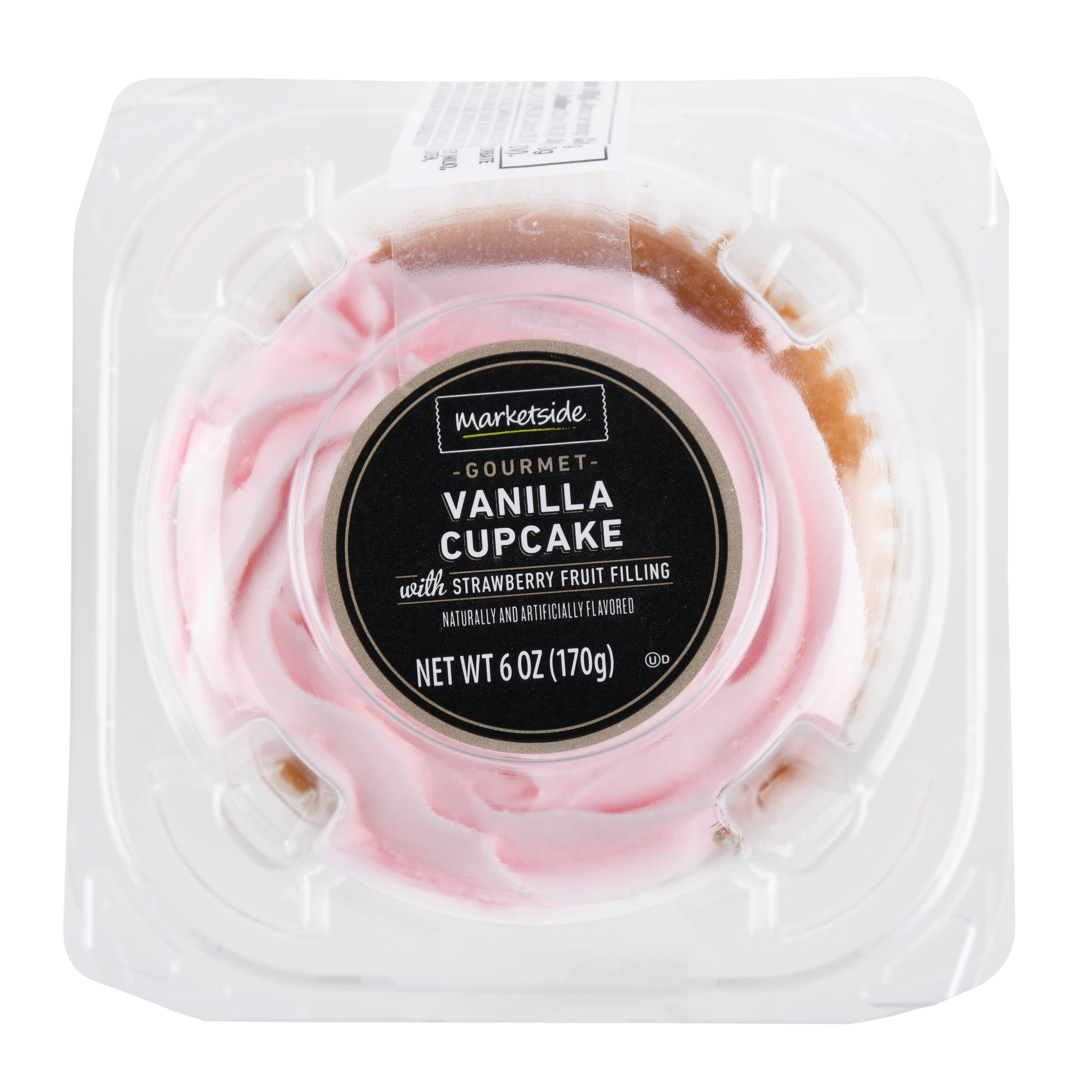 Marketside Gourmet Vanilla Cupcake with Strawberry Fruit Filling, 6 oz