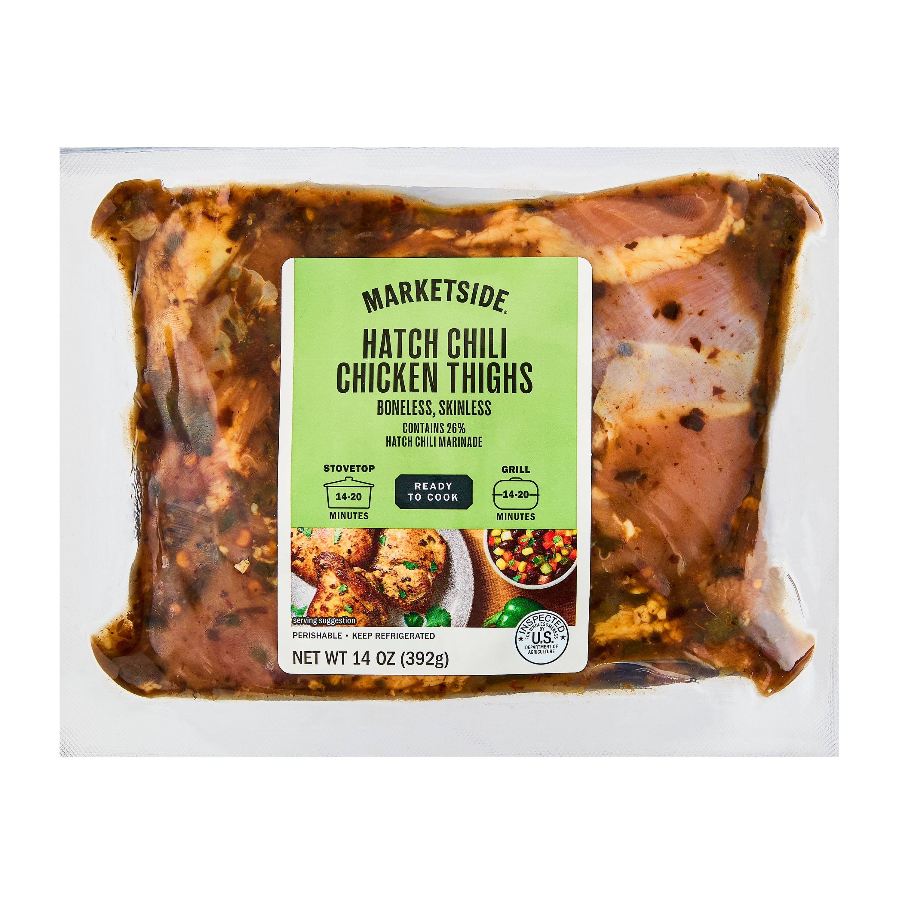 Marketside Hatch Green Chile Chicken Thighs 14 oz Boneless