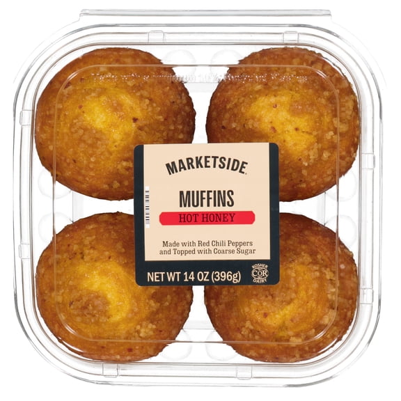 Marketside Hot Honey Crunch Moist Muffins, 14 oz, 4 Count