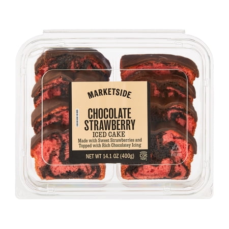 Marketside Iced Sliced Chocolate Strawberry Cake, 14.1 oz, 8 Count