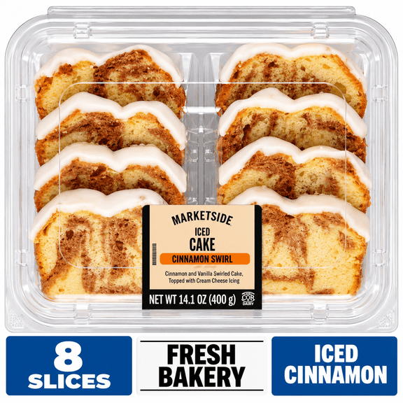 Marketside Iced Cinnamon & Vanilla Loaf Cake, 14.1 oz, 8 Slices, Shelf-Stable