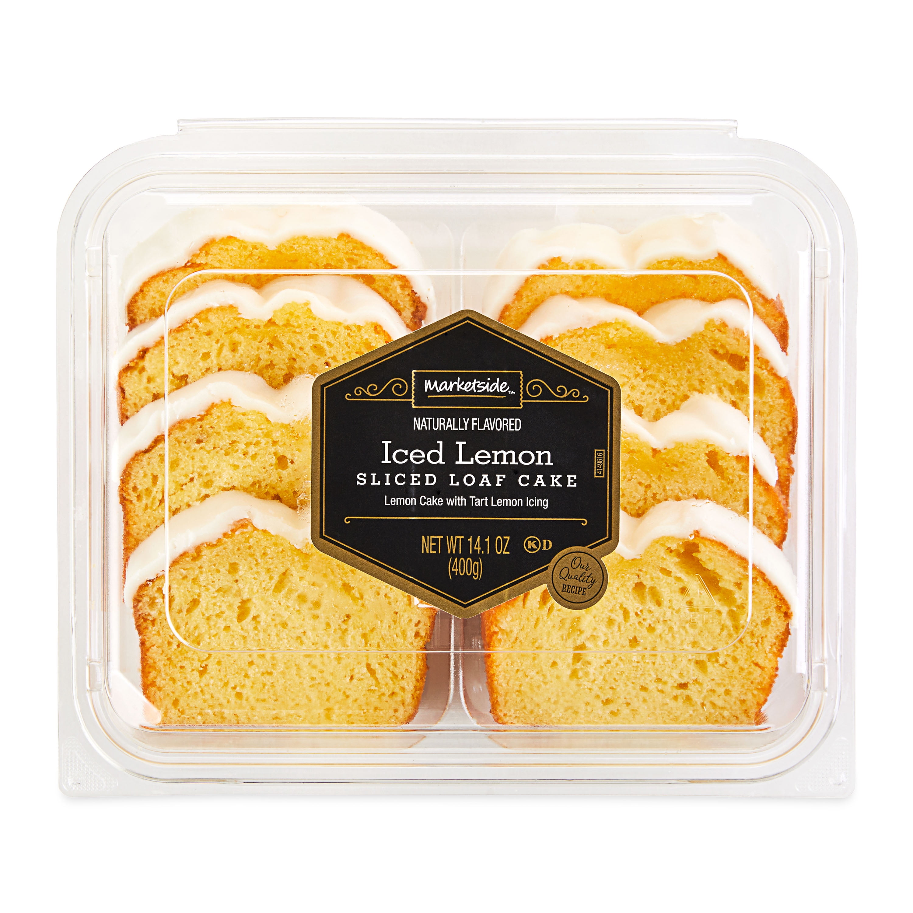 Marketside Iced Lemon Regular Sliced Loaf Cake, 14.1 oz, 8 Count