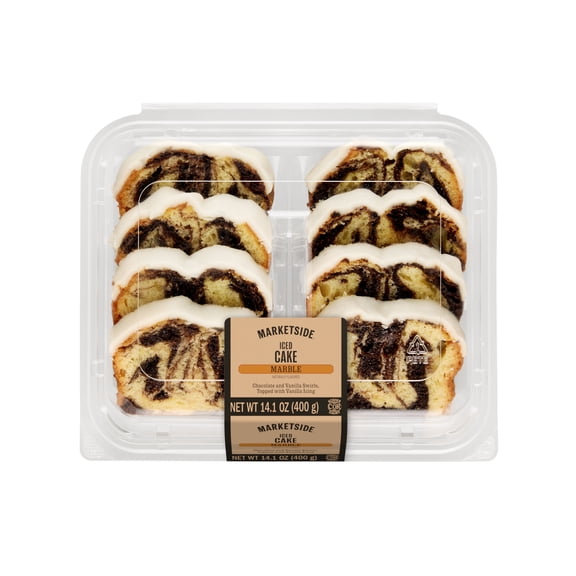 Marketside Iced Marble Cake, Sliced, Fresh Bakery Dessert, 14.1 oz, 8 Slices, Shelf-Stable
