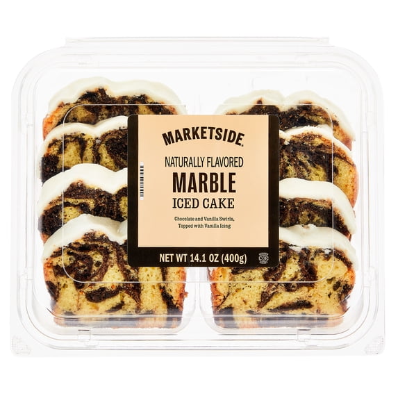 Marketside Iced Marble Sliced Loaf Cake, 14.1 oz, 8 Count