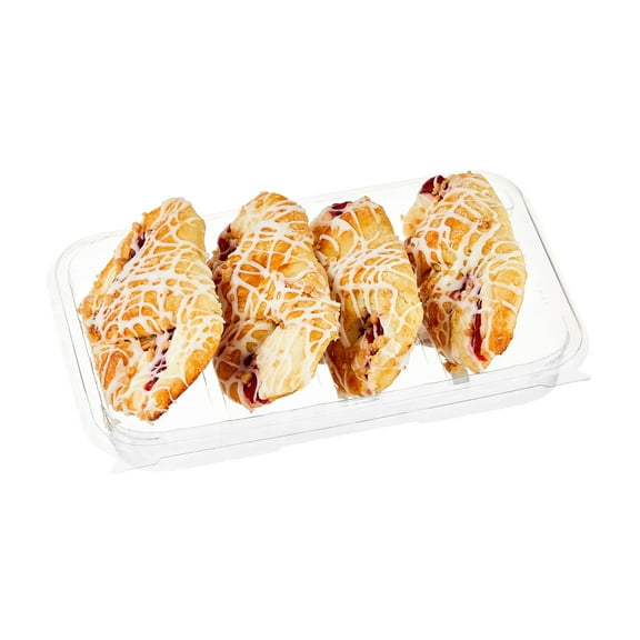 Marketside Individual Strawberry Cheese Bowtie Danish, 12 oz Clamshell, 4 Count (Shelf Stable)