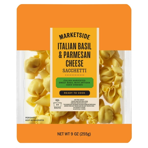Marketside Italian Basil and Parmesan Cheese Sacchetti, Fresh Artisanal Pasta, 9 oz