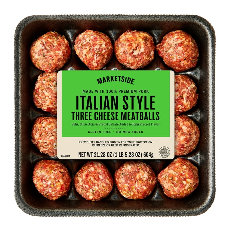 Marketside Italian Style Three Cheese Meatballs, 21.28 oz, made
