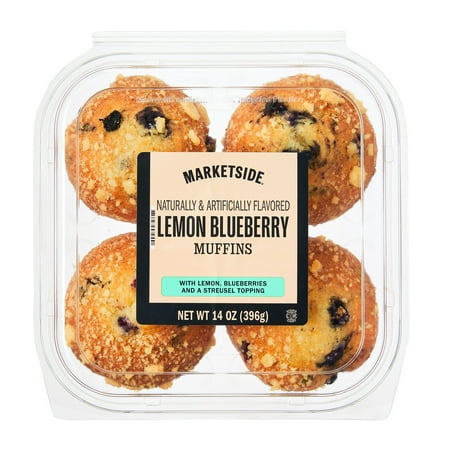 Marketside Lemon Blueberry Baked Muffin, 14 oz, 4 Count