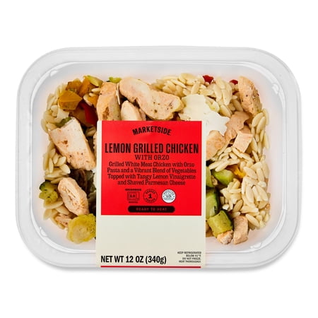 Marketside Lemon Grilled Chicken with Orzo, Microwave Ready Prepared Meal, Single Serve, 12oz (Fresh)