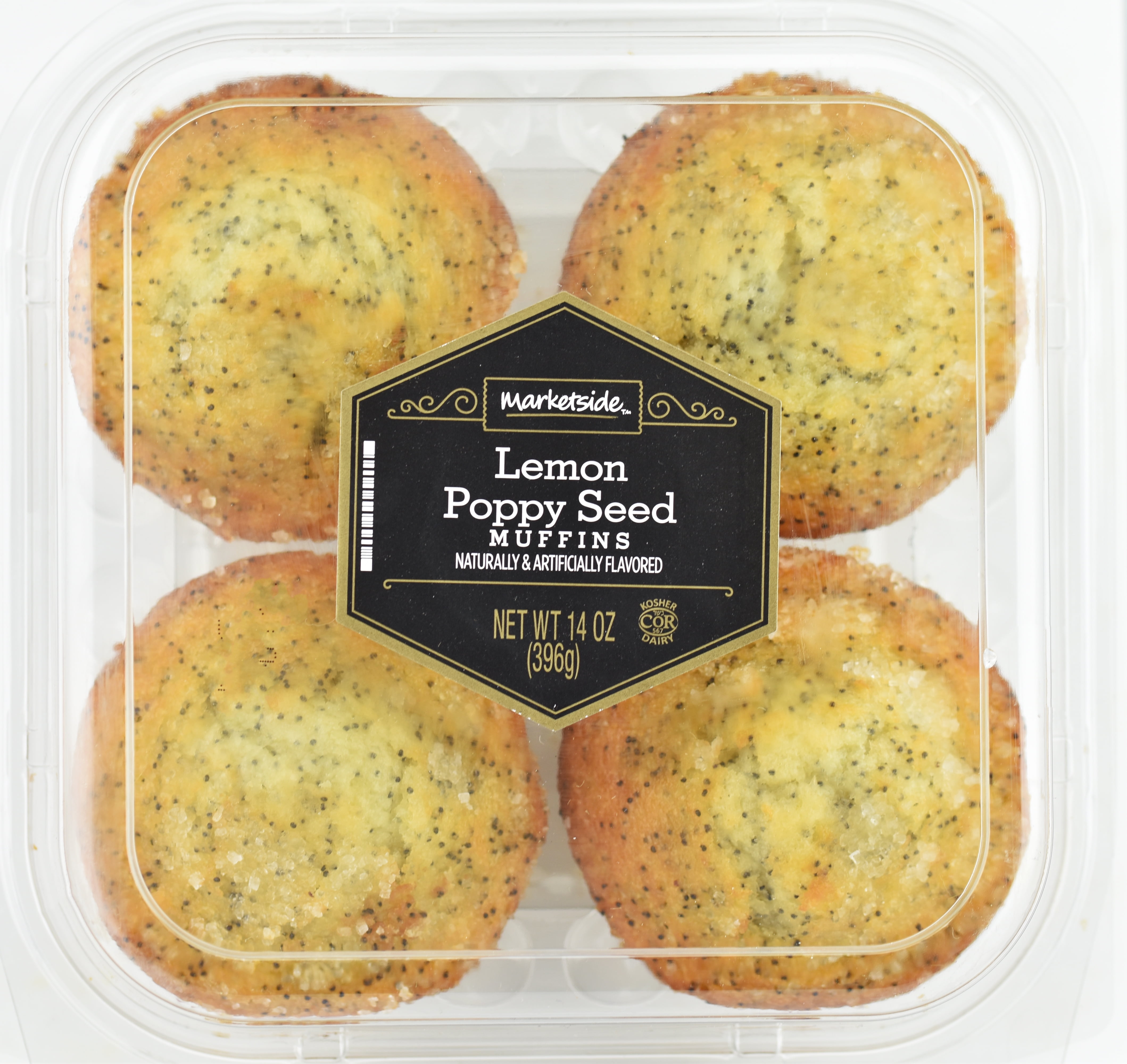 Marketside Lemon Poppy Seed Muffins 14 oz, 4 Count