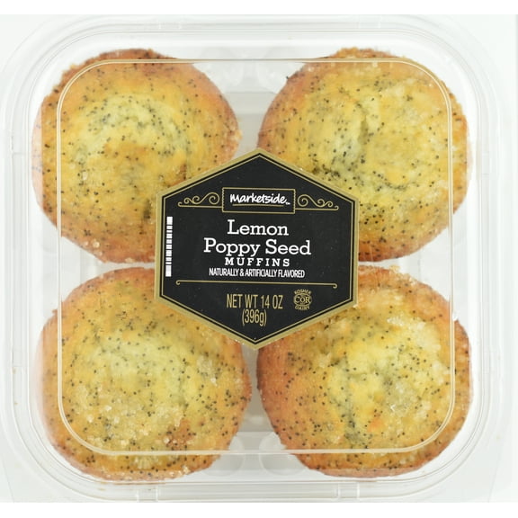 Marketside Lemon Poppy Seed Muffins 14 oz, 4 Count