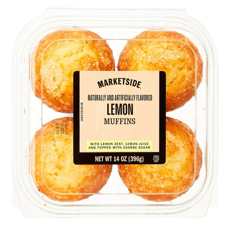 Marketside Lemon Streusel Muffins, 14 oz, 4 Count - Walmart.com