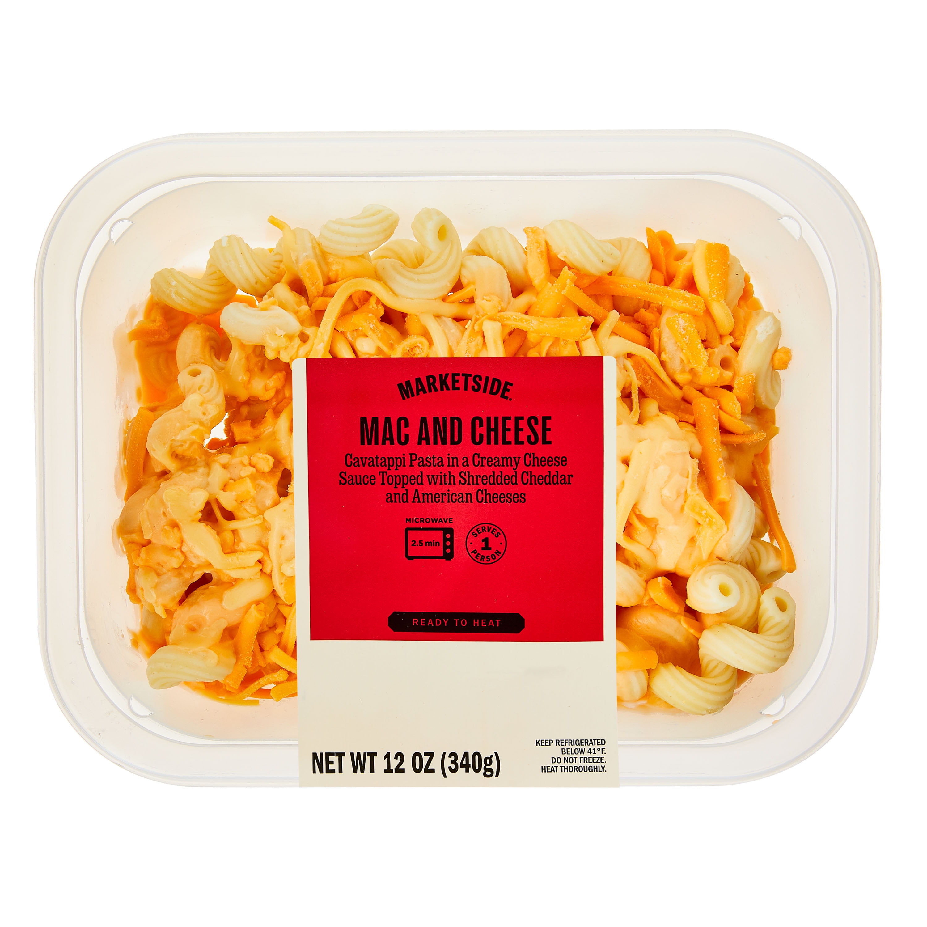 Marketside Mac and Cheese, Microwave Ready, 12.0 oz, Prepared Meal, Fresh