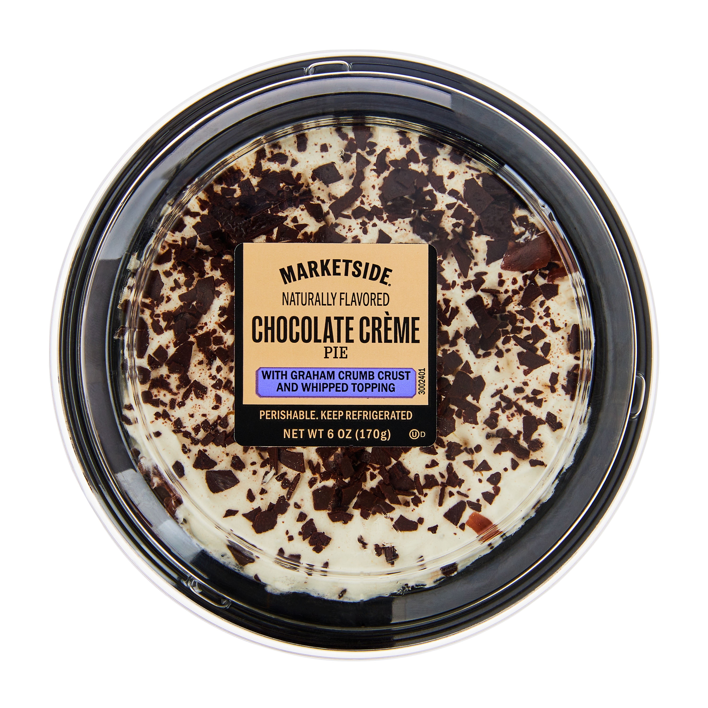 Marketside Mini Chocolate Creme Pie, Filled, 6 oz Plastic Cup, Refrigerated, Ready to Eat