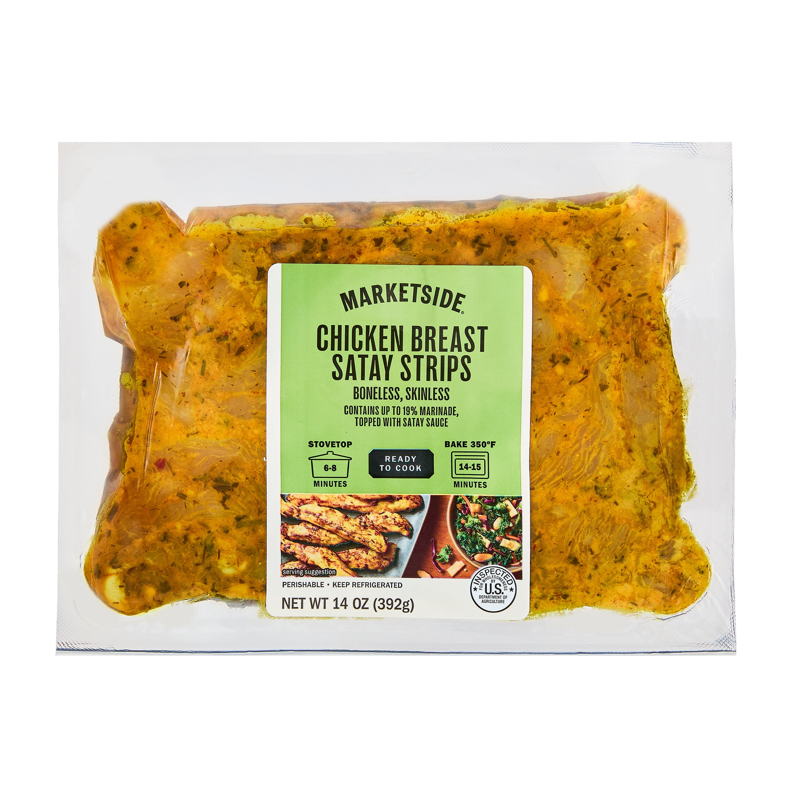 Marketside No Peanut Chicken Satay Breast Strips, 14 oz
