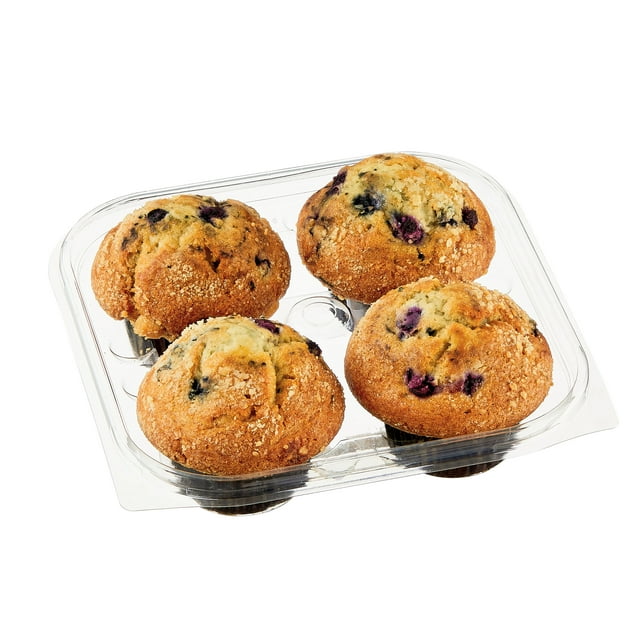 Marketside No Sugar Added Blueberry Regular Muffin, 14 oz, 4 Count