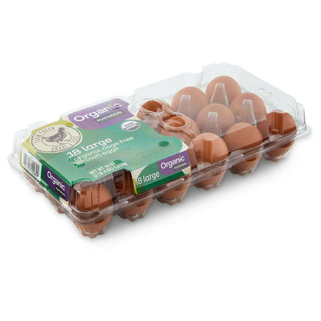 Marketside Organic Cage-Free Brown Large Eggs, 18 Count