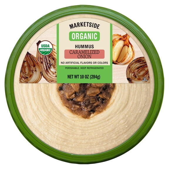 Marketside Organic Caramelized Onion Hummus 10 oz, No Artificial Flavors, Allergen-Free