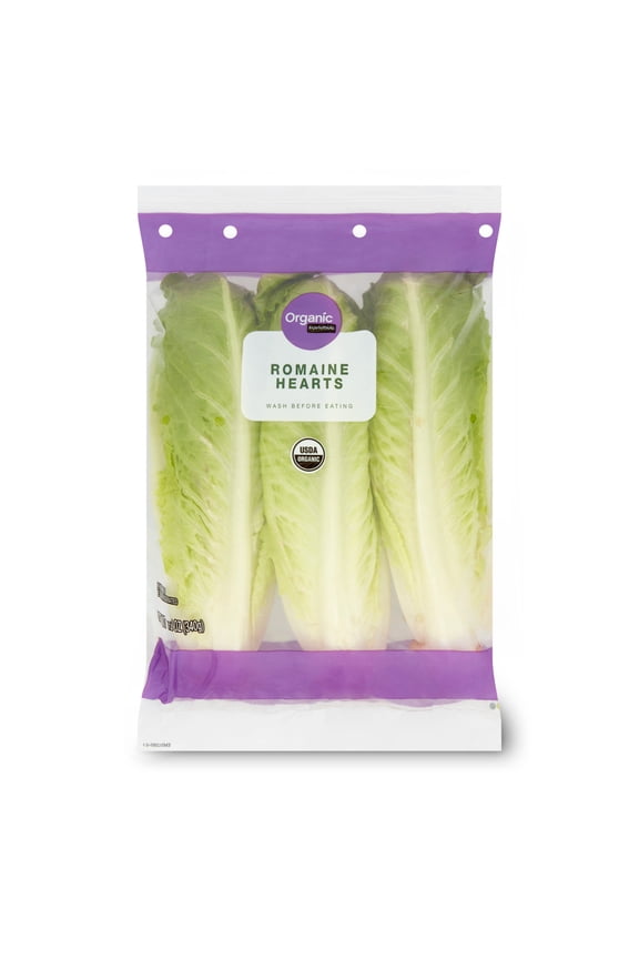 Organic Fresh Romaine Lettuce Hearts, 3 Pack