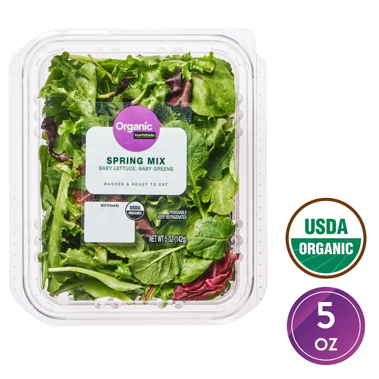 Marketside Organic Spring Mix Salad, 5 oz Shell, Fresh -