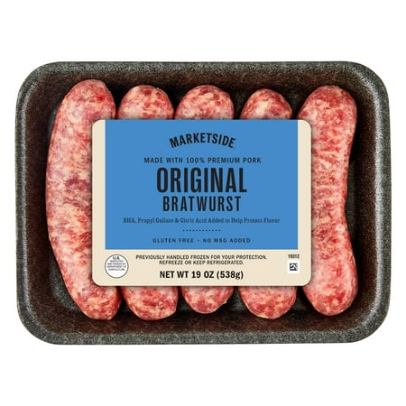 Great Value Original Bratwurst, 5 Links, 1 lb 3 oz (Fresh)