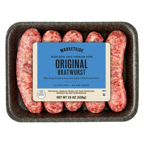 Great Value Original Bratwurst, 5 Links, 1 lb 3 oz (Fresh)