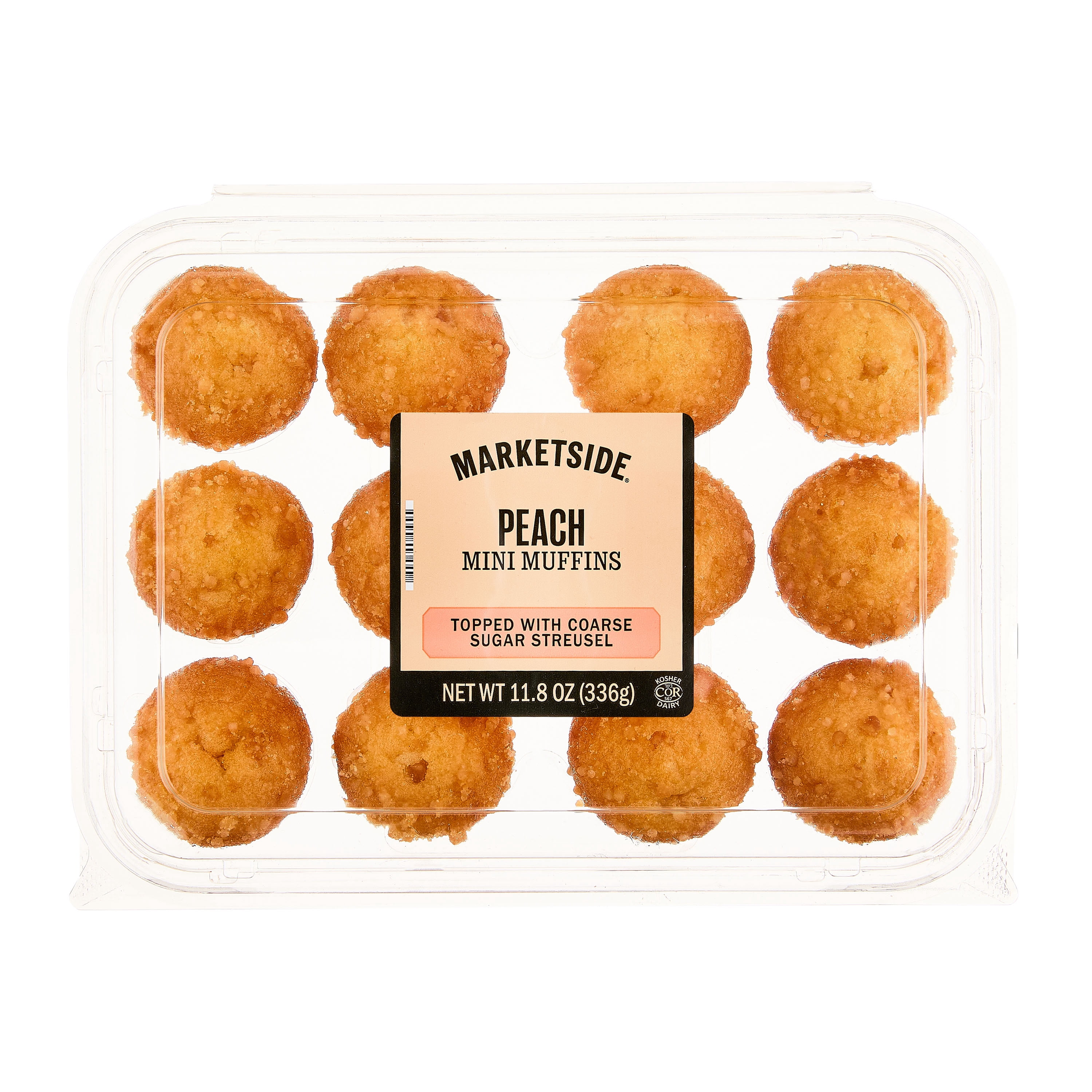 Marketside Peach Mini Muffins with Crumble Topping, 11.9 oz, 12 Count