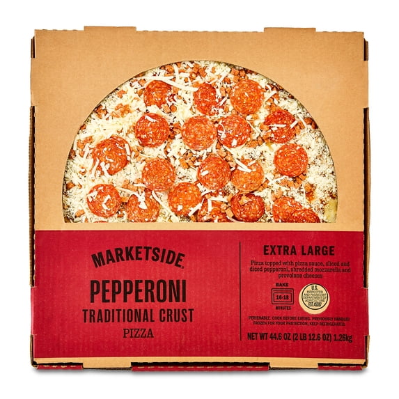 Marketside 16 Inch Extra Large Pepperoni Pizza with Marinara Sauce and Cheese, Ready to Bake