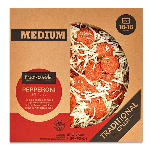 Marketside Pepperoni Pizza, Traditional Crust, Medium, 22.4 oz (Fresh)