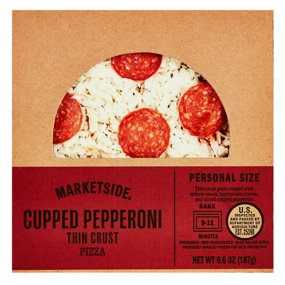 Marketside Personal Size Thin Crust Cupped Pepperoni Pizza, 6.6 oz