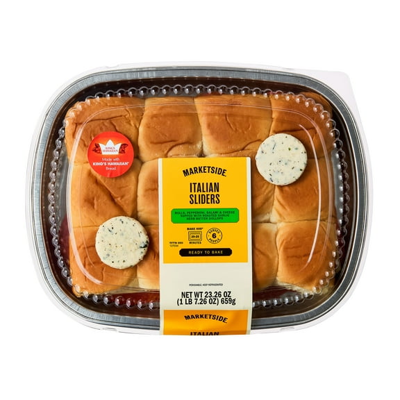 Marketside Ready to Bake Italian Sliders, 23.26 oz, 12 Count (Refrigerated)