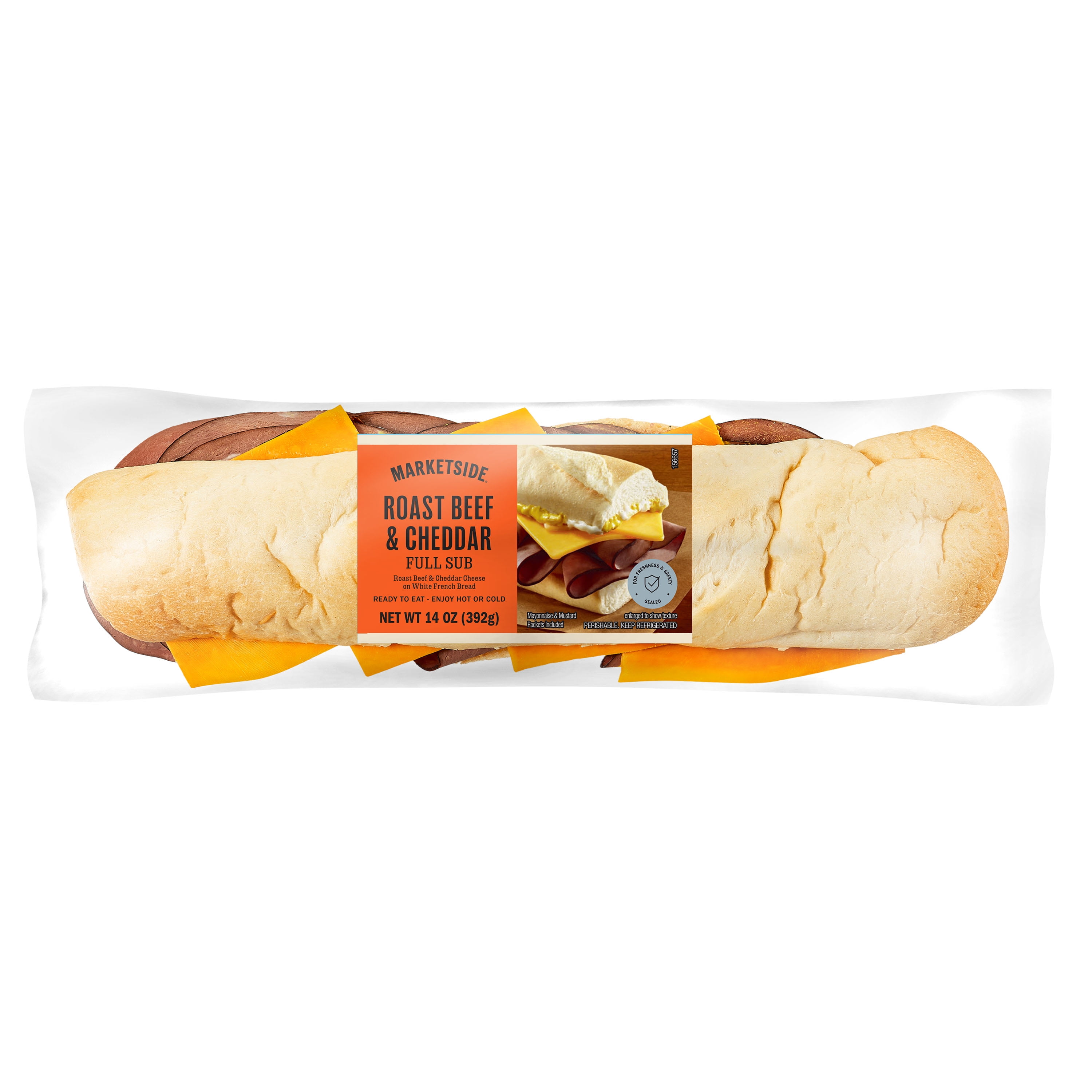Marketside Roast Beef & Cheddar Sub Sandwich, Full, 14 oz, 1 Count