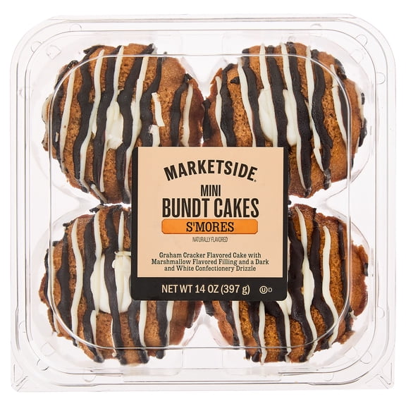 Marketside S'mores Mini Bundt Cakes, 14 oz, 4 Count
