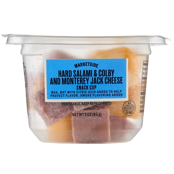 Marketside Hard Salami and Colby Jack Cup, Diced, 3 oz, 1 Count