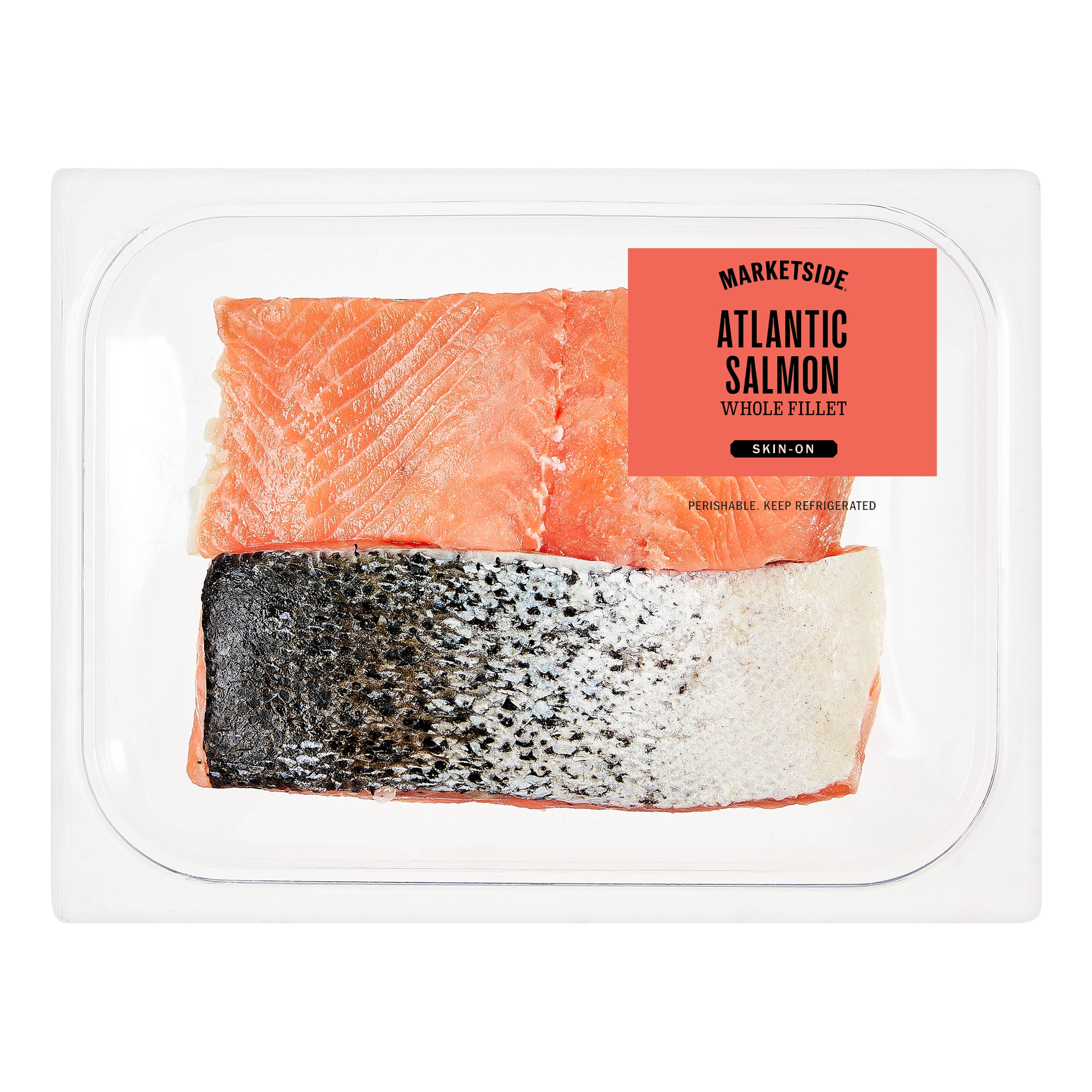 Marketside Skin-On Atlantic Salmon Fillets, 0.70-1.25 lb