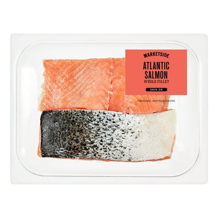 Marketside Skin-On Atlantic Salmon Fillets, 0.70 - 1.25 lb