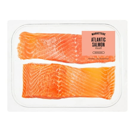 Marketside Skinless Atlantic Salmon Fillet, Fresh Never Frozen, 0.95 - 1.2 lb