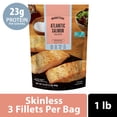 Marketside Skinless Atlantic Salmon Portions, 1 lb, Frozen Fish, Rich ...