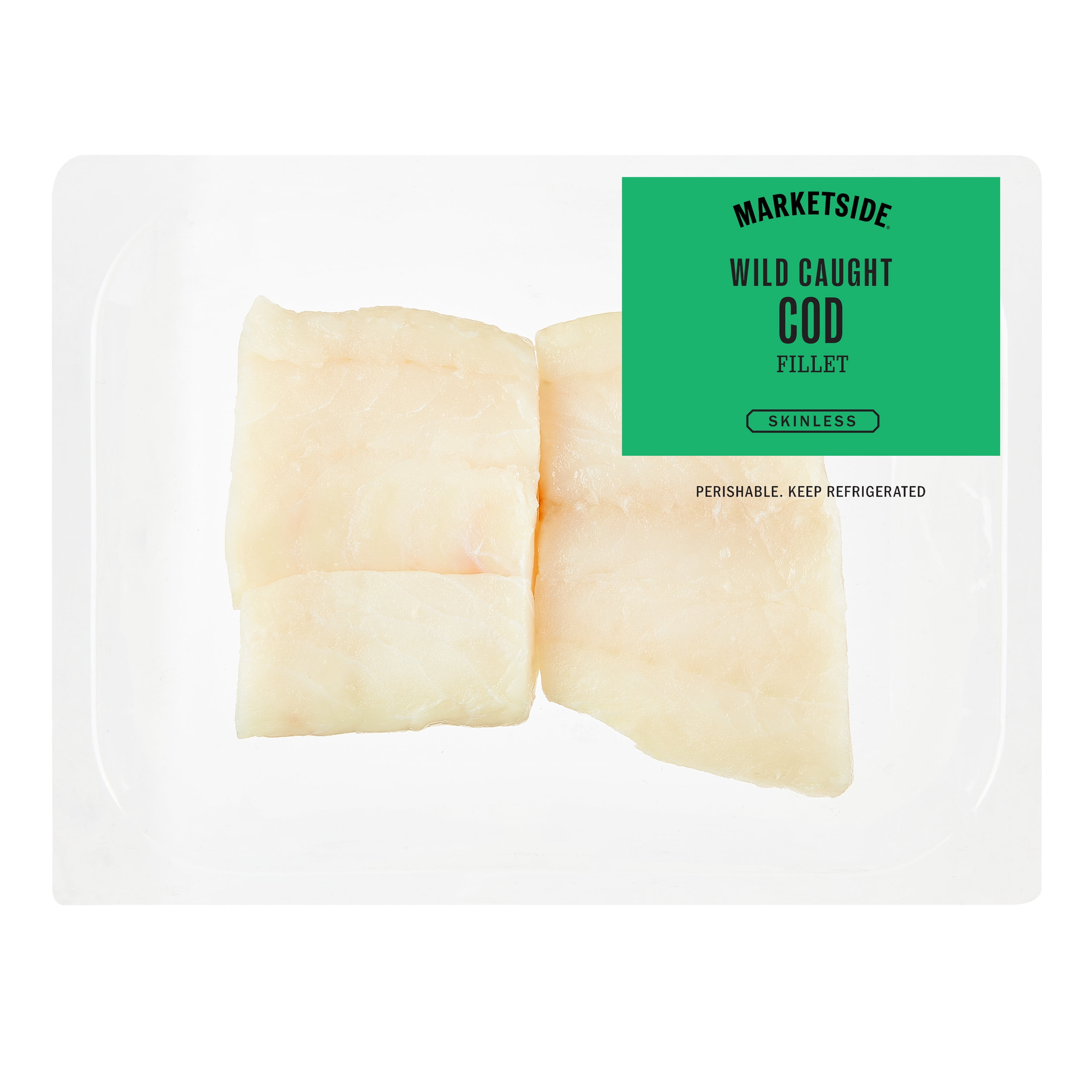 Marketside Skinless Wild Caught Cod Fillet, 0.70-1.4 lb