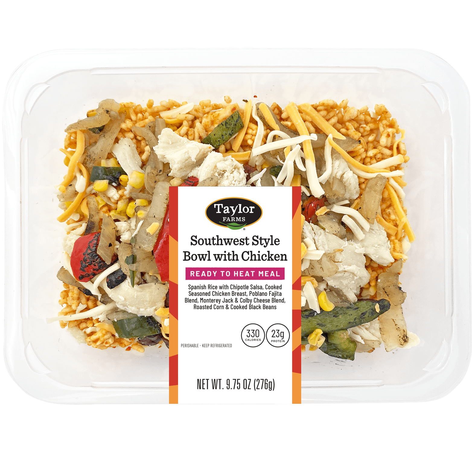 Taylor Farms Southwest Style Bowl with Chicken, Microwave Ready Single Serve Meal, 9.75 oz, Fresh