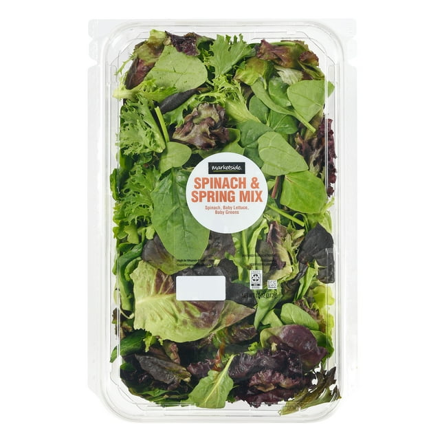 Marketside Spinach and Spring Mix Salad Blend, 11 oz Clam Shell, Fresh ...