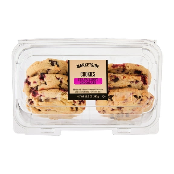 Marketside Strawberry Chocolate Valentine's Day Baked Cookies, 13.5 oz, 6 Count