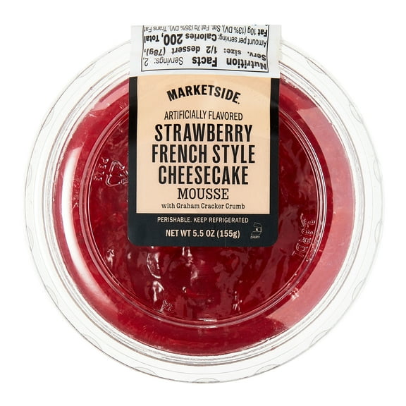 Marketside Strawberry French Style Whipped Cheese Cake Mousse Dessert Cup, Creamy, 5.5 oz