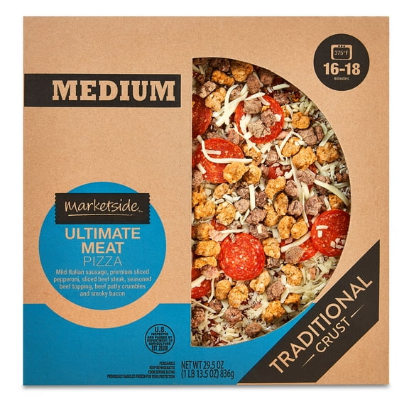 Marketside Take and Bake Pizza, Ultimate Meat, Medium, 29.5 oz