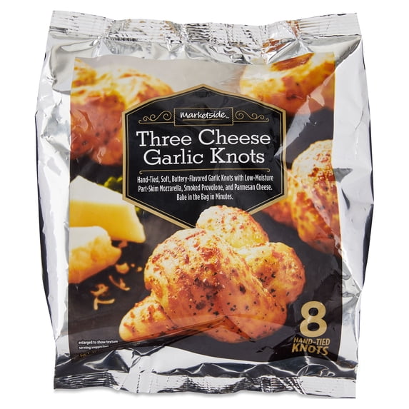Marketside Three Cheese Garlic Bread Knots, 12.1 oz, 8 Count