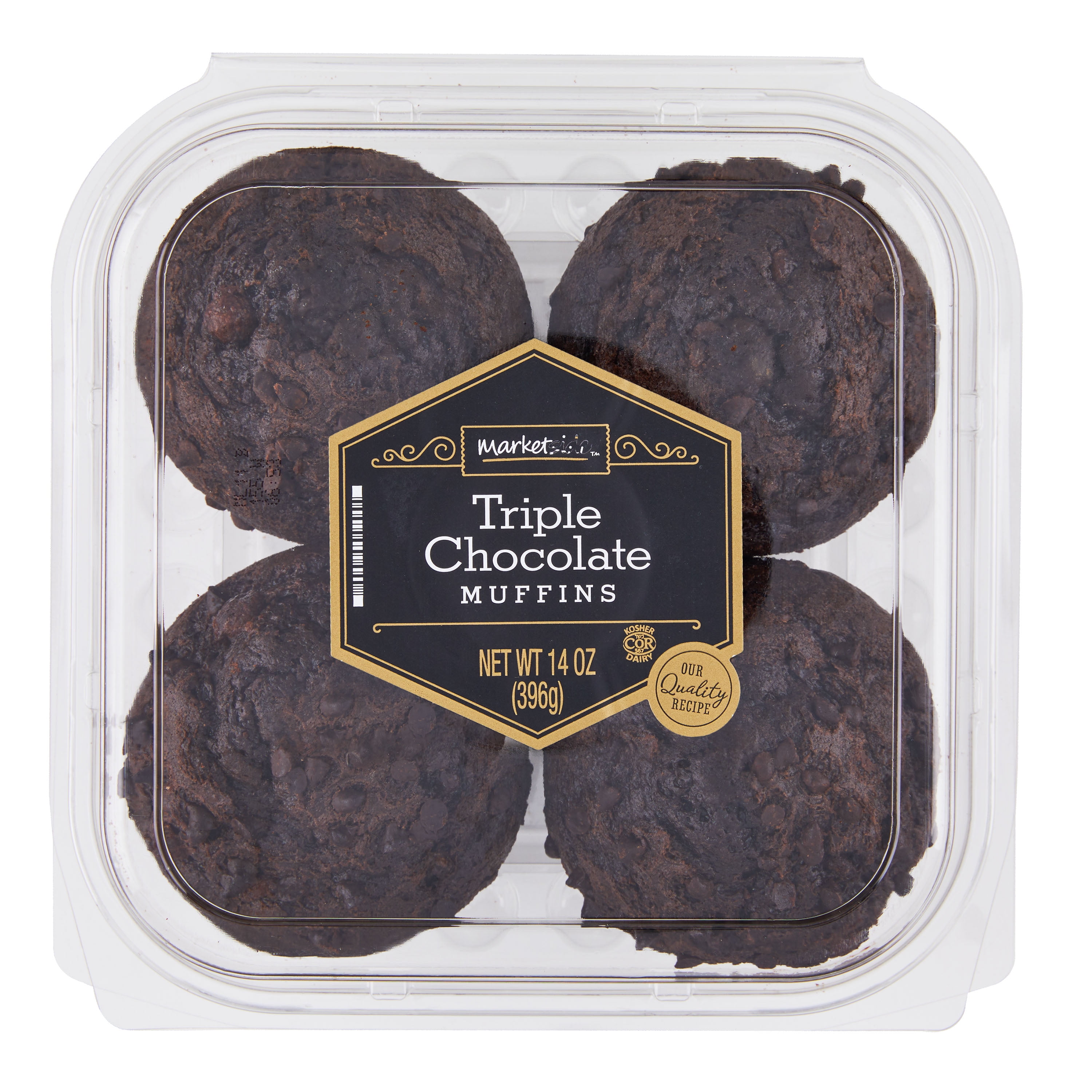 Marketside Triple Chocolate Muffins, 14 oz, 4 Count