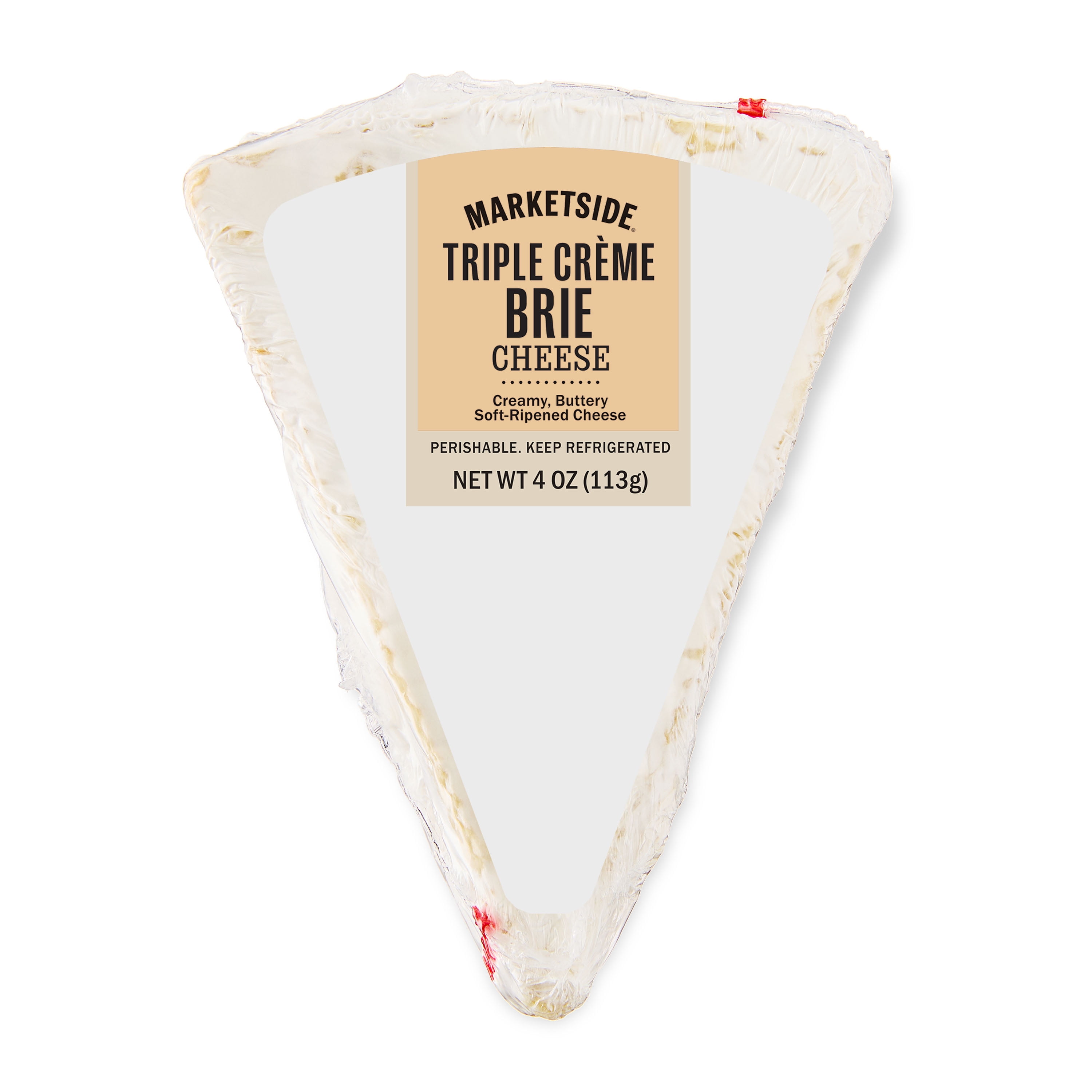 Marketside Triple Creme Brie Cheese Wedge, 4 oz (Refrigerated)