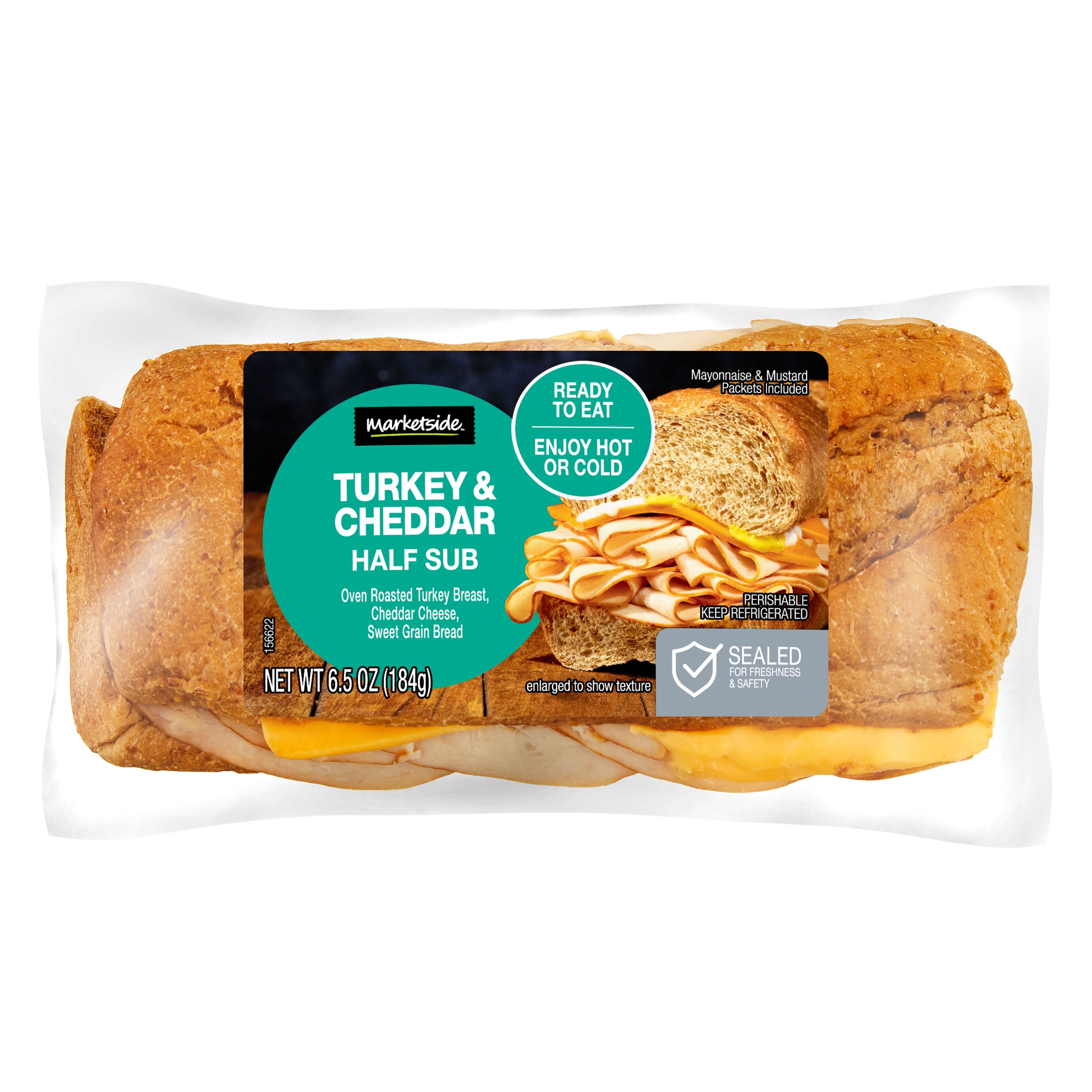 Marketside Turkey & Cheddar Sub Sandwich, Half, 6.5oz, 1 Count (Fresh