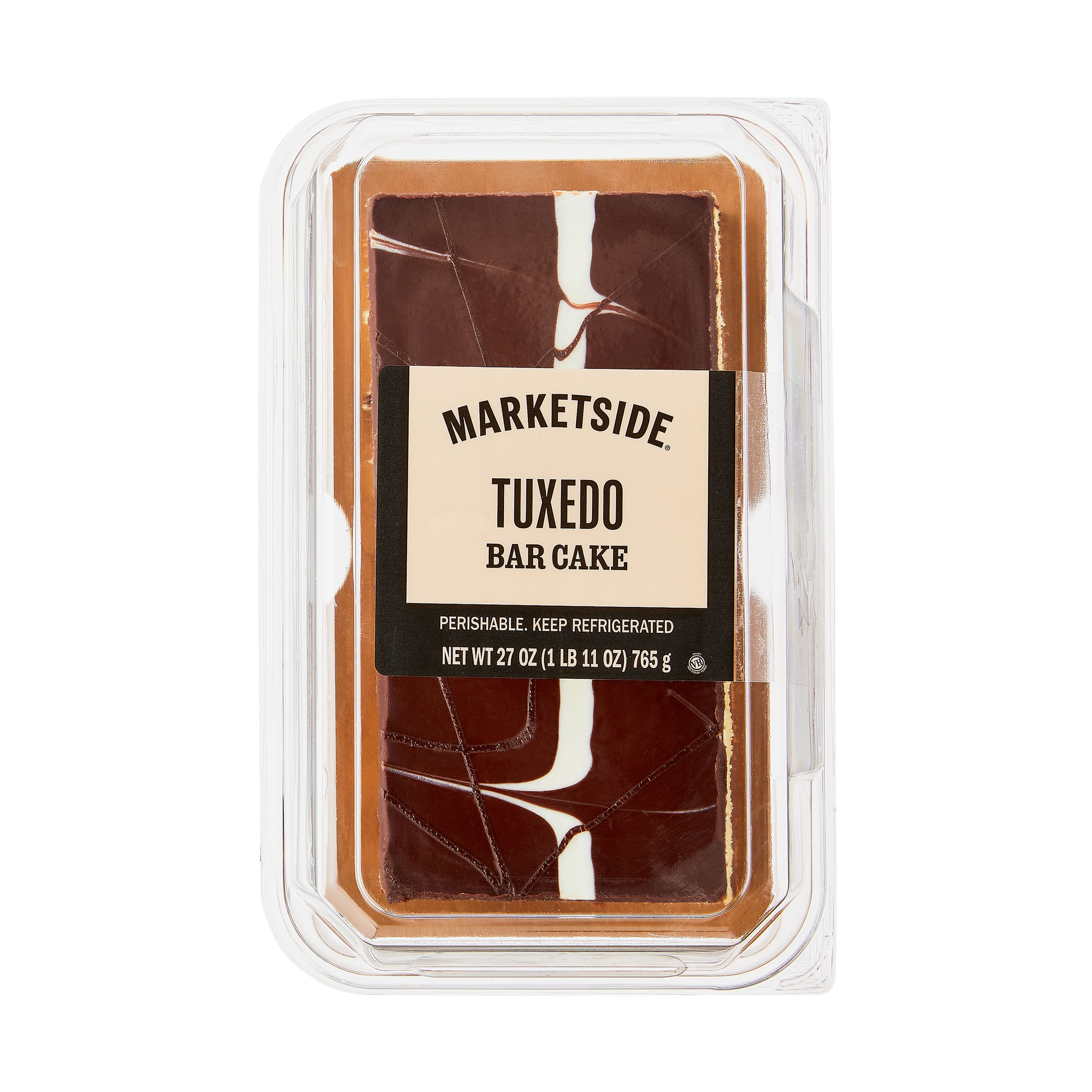 Marketside Tuxedo Marble Bar Cake with Chocolate Ganache, 27 oz (Refrigerated)
