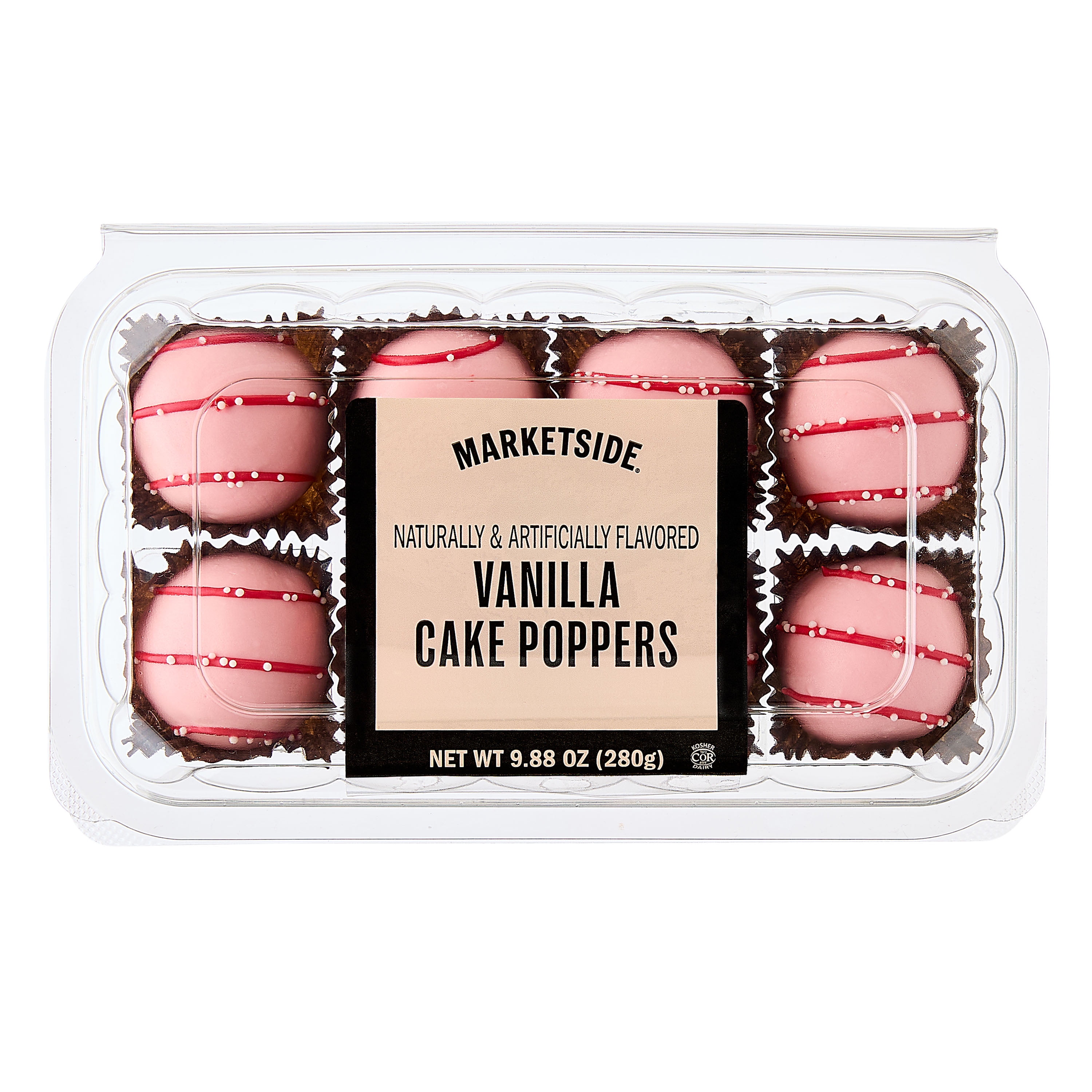 Marketside Valentine's Day Vanilla Cake Poppers, 9.88 oz, 8 Count